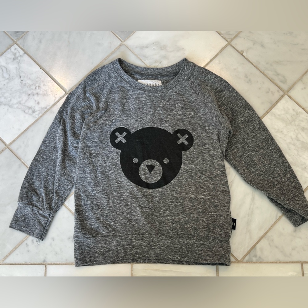 Huxbaby Bear Pullover toddler boy size 3T, gray
